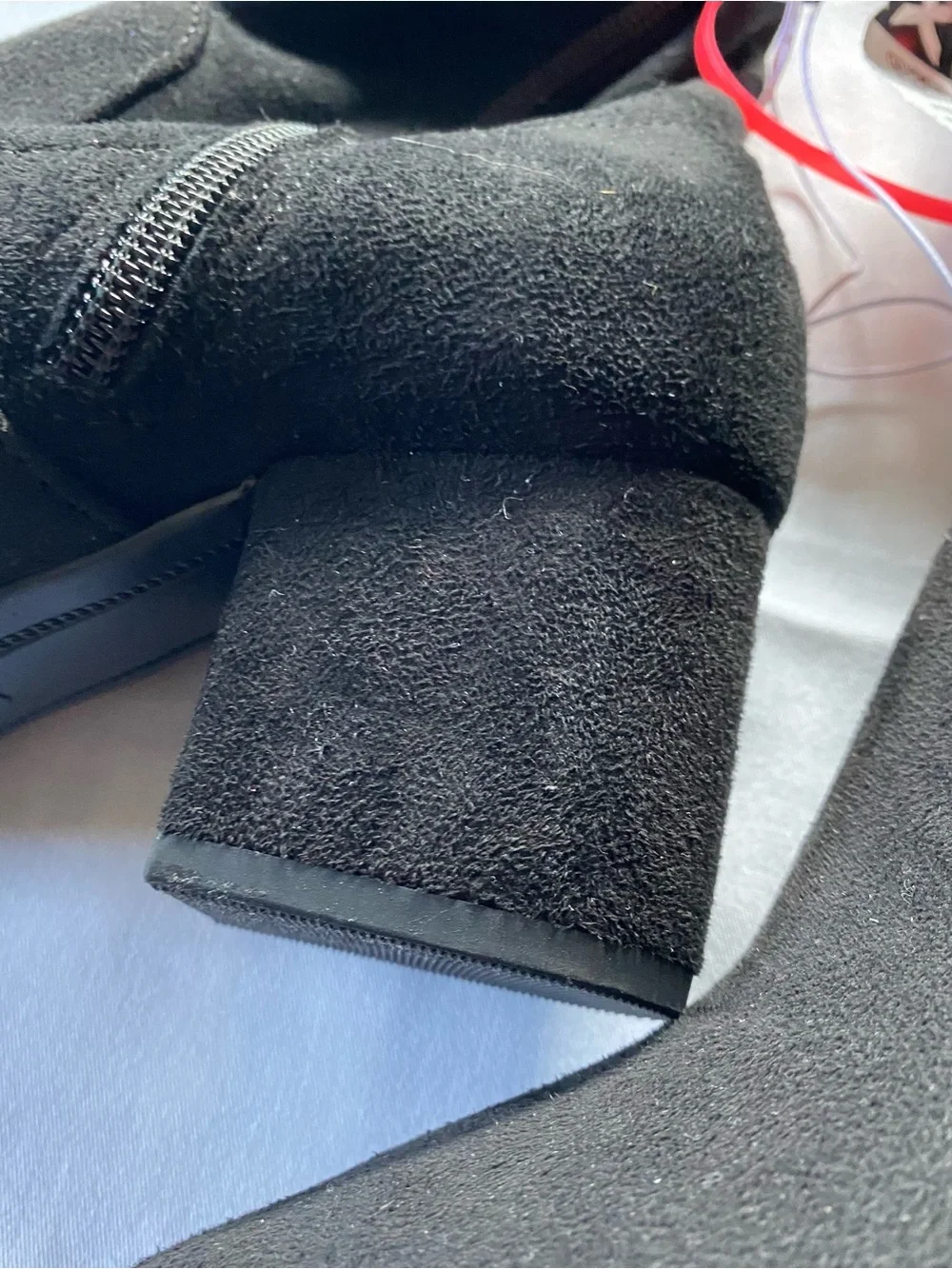 New Black Suede/Velvet Boots Size 5 1/2